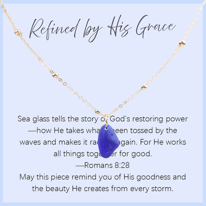 Sea Glass Teardrop Necklace | Symbol of Love