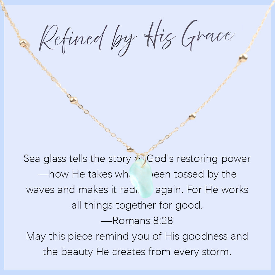 Sea Glass Teardrop Necklace | Symbol of Love