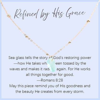 Sea Glass Teardrop Necklace | Symbol of Love