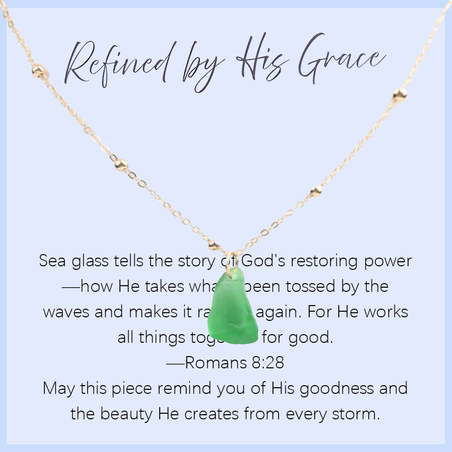Sea Glass Teardrop Necklace | Symbol of Love