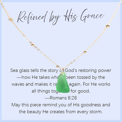 Sea Glass Teardrop Necklace | Symbol of Love