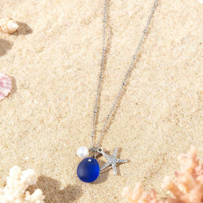 💯The most popular marine gift💝Coastal Reflections🎉——Healing Series of Sea Glass Pendant Necklaces💫