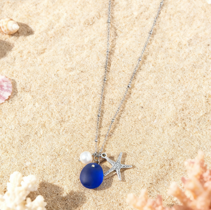 💯The most popular marine gift💝Coastal Reflections🎉——Healing Series of Sea Glass Pendant Necklaces💫