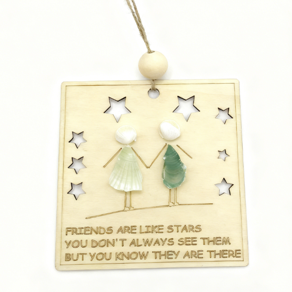 🎁🌊Sea Glass Friendship ornament-Friends are like stars🌟