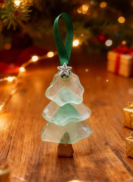 ✨ Limited Batch: 【Coastal Christmas Charm🎄】Hand-Gathered Sea Glass Ornaments