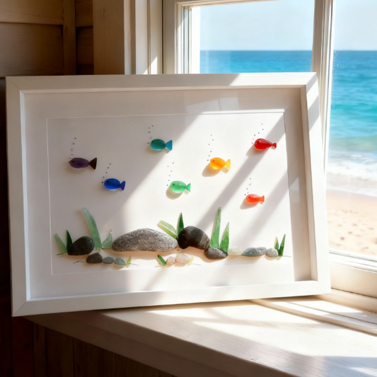 【Coastal Gallery Series】Sea Glass &amp; Pebble Art: Rainbow Reef🌈