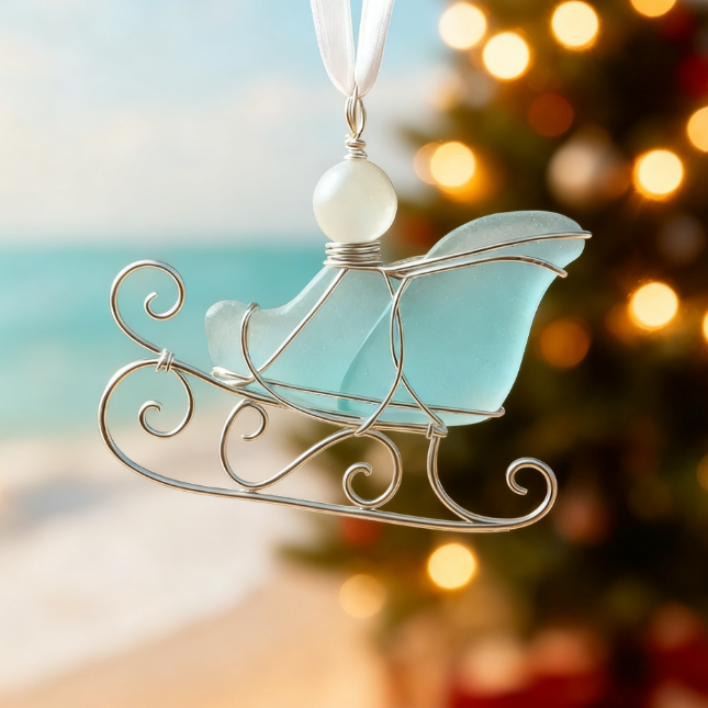 🎄 Early Christmas Deal — Save Up to 30%! — Handcrafted Sea Glass Christmas Ornament