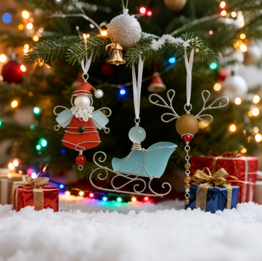 🎄 Early Christmas Deal — Save Up to 30%! — Handcrafted Sea Glass Christmas Ornament