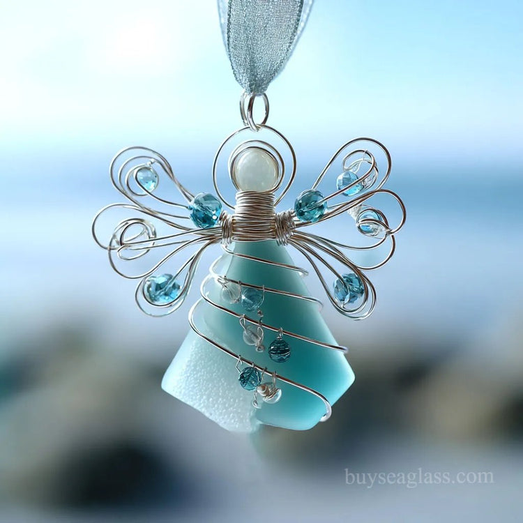 🌊Handmade Sea Glass Angel Ornament(Buy 6 Free Shipping Now)
