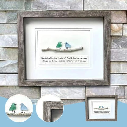 Sea Glass Art, Seaglass Birds, Friend Birthday Gift,Handmade