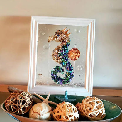 Sea Glass Art Kit for Adults - DIY Resin Beach Photo Frame, Home Decoration Kit (Sea Turtles)