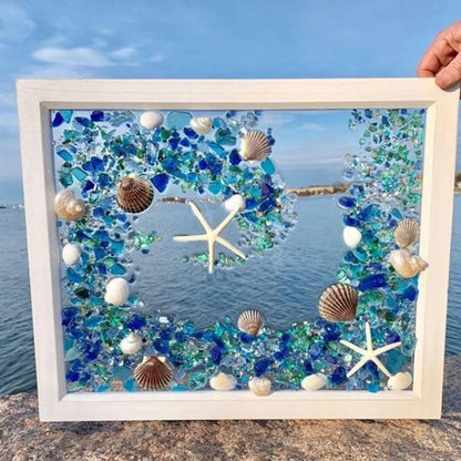 Sea Glass Art Kit for Adults - DIY Resin Beach Photo Frame, Home Decoration Kit (Sea Turtles)