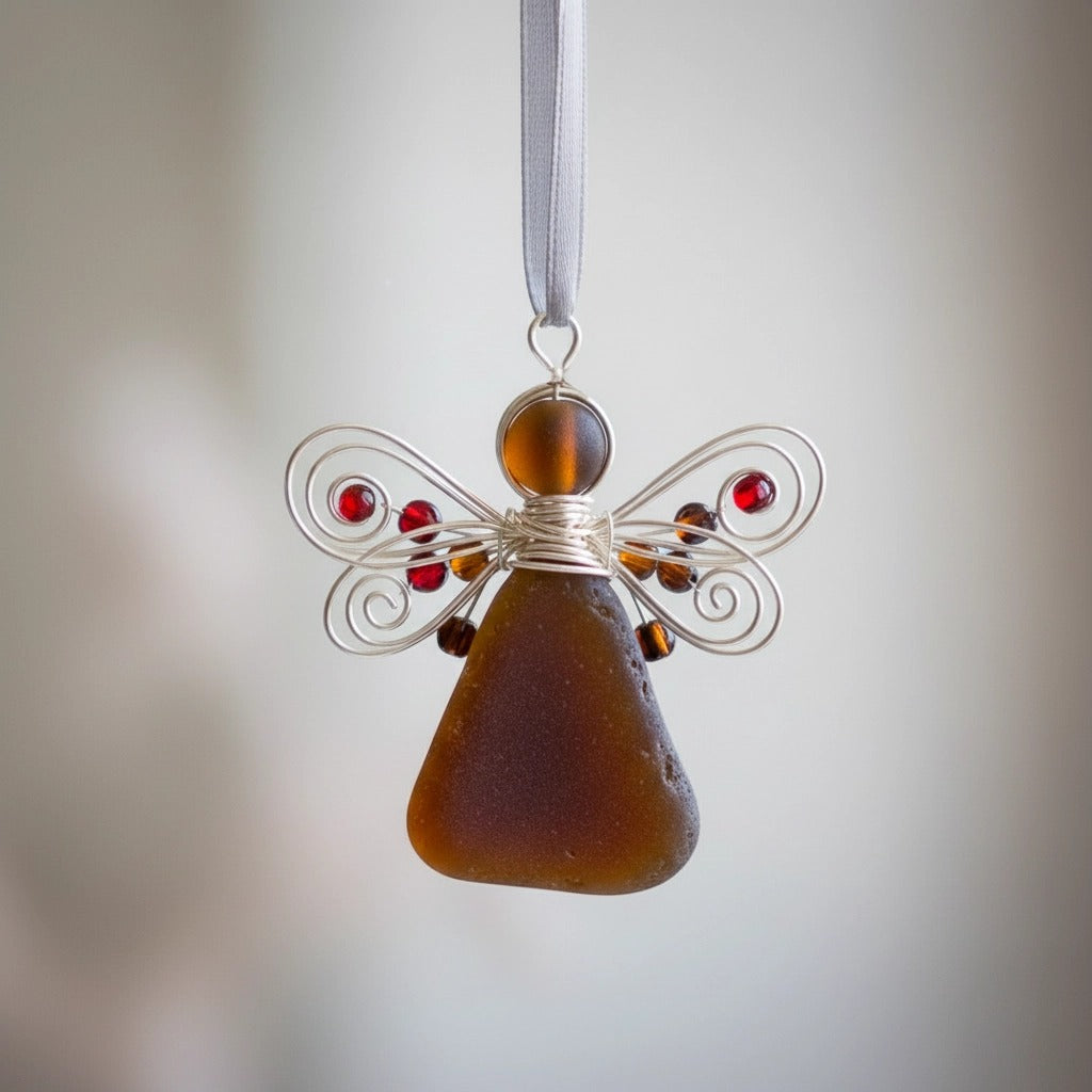 🌊Handmade Sea Glass Angel Ornament(Buy 6 Free Shipping Now)