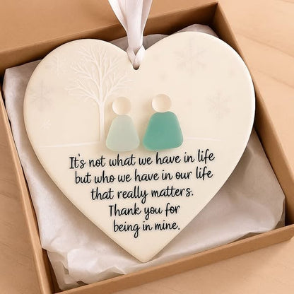 🌊Heart-Shaped Sea Glass  Decor-✨ Friendship & 🏠Thank Your Neighbors💝