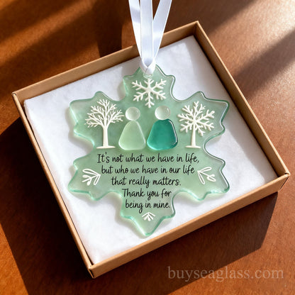 🌊Snowflake-Shaped Sea Glass Friendship Ornament