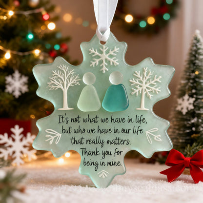 🌊Snowflake-Shaped Sea Glass Friendship Ornament