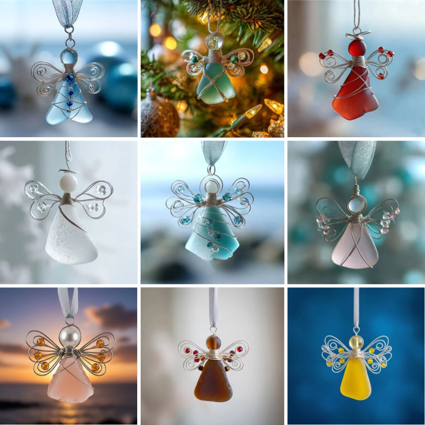 🌊Handmade Sea Glass Angel Ornament(Buy 6 Free Shipping Now)