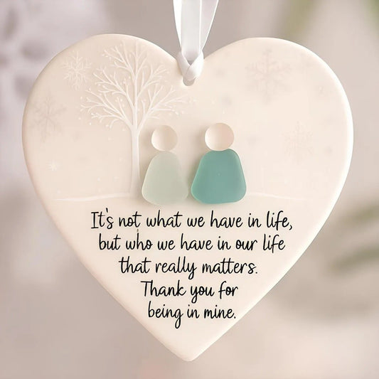 🌊Heart-Shaped Sea Glass  Decor-✨ Friendship & 🏠Thank Your Neighbors💝