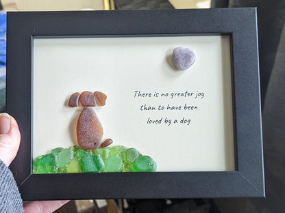 🥰Sea Glass Art Dog Pebble Art Gift for Dog Lovers Unique Gift