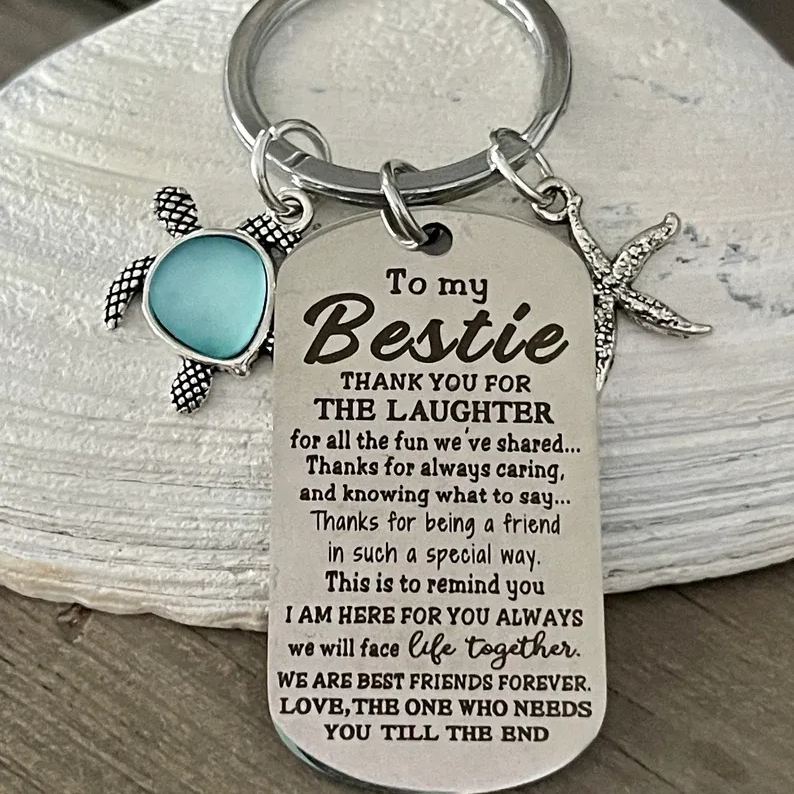 Sea turtle Sea Glass Ocean Keychain