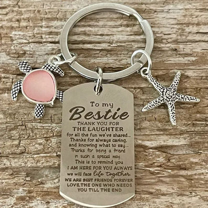 Sea turtle Sea Glass Ocean Keychain