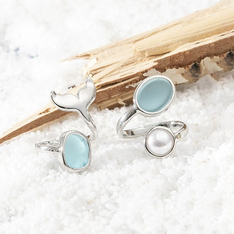 Seaglass-shaped open ring