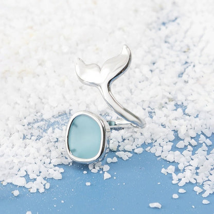 Seaglass-shaped open ring