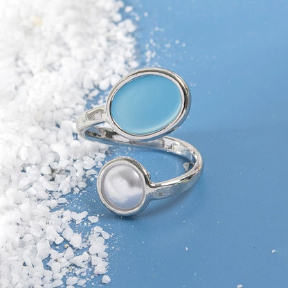 Seaglass-shaped open ring