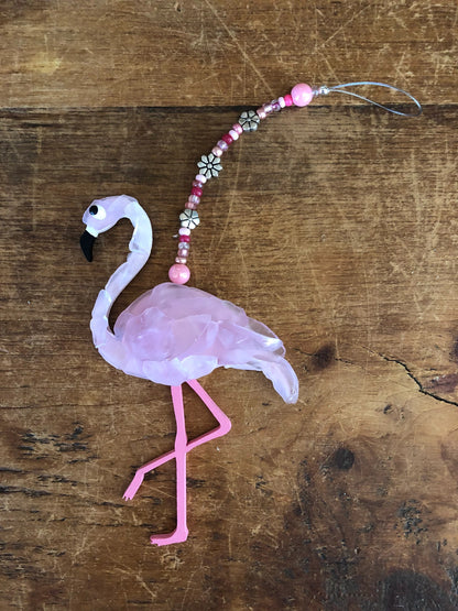 Pink Sea Glass Flamingo Ornament