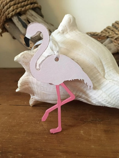 Pink Sea Glass Flamingo Ornament